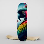 Fabric Skateboard Dark Parrot