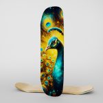 Fabric Skateboard Peacock Feathers