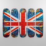 Fabric Skateboard Deck - Union Jack Graffiti Quintet Design