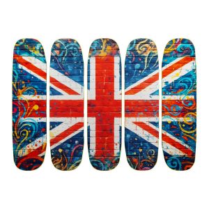 Fabric Skateboard Deck - Quintet Design