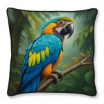 Feather Filled Cushion - Dark Parrot Design