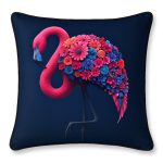 Feather Filled Cushion - Floral Flamingo Design