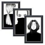 Good Hair Day Triptych - 60x40cm - Velvet Printed Frame