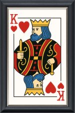 Playing Card King Design - 60x40cm - Velvet Printed Frame
