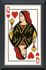 Playing Card Queen Design - 60x40cm - Velvet Printed Frame