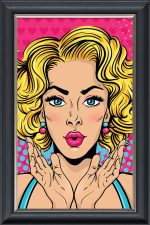 Pop Art Lady - 60x40cm - Velvet Printed Frame