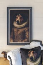 Sir Francis Dog Velvet Wall Art in our Showroom