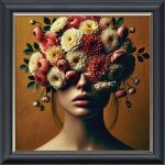 Flower Face Lady - Velvet Printed Frame