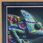 Velvet illusion frame - Floral chameleon - Corner detail
