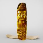 Fabric Skateboard Golden Buddha