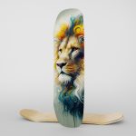 Fabric Skateboard Lion Art