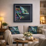 Velvet illusion frame - Floral chameleon