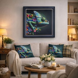 Velvet illusion frame - Floral chameleon