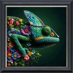 Floral Chameleon - Velvet Printed Frame