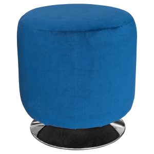 Navy Blue Fabric Swivel Stool