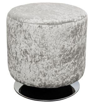 Shimmer Silver Fabric Swivel Stool