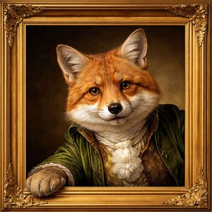 Gentleman fox gold ornate frame