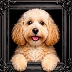 Cockapoo Dog Illusion Ornate Black Frame