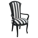 Black and White Stripe Arm Chair