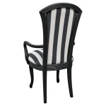 Black and White Stripe Arm Chair - Back