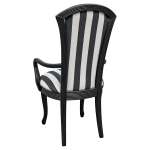 Black and White Stripe Arm Chair - Back