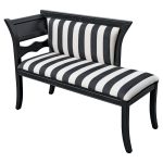 Black and White Stripe Fabric Chaise