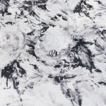 Large Round Floral Buttoned Pouffe in our Showroom - Close up