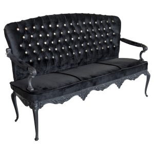 Black velvet love seat