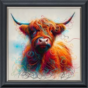 Angus the Hippy Cow - Velvet Printed Frame