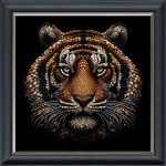 Beaded Tiger - Velvet Printed Frame