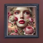 Blossom Reverie - Velvet Printed Frame Hung Up