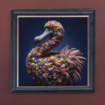 Dandelion Dodo - Velvet Printed Frame Hung Up