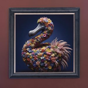 Dandelion Dodo - Velvet Printed Frame Hung Up