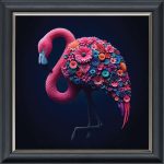 Floral Flamingo - Velvet Printed Frame