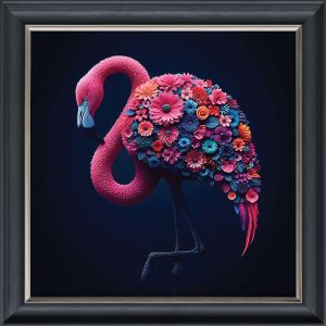 Floral Flamingo - Velvet Printed Frame
