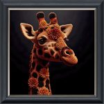 Floral Giraffe - Velvet Printed Frame