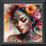 Flowers in Her Hair - Velvet Printed Frame