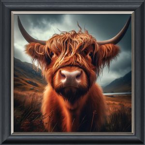 Highland Cow - Velvet Printed Frame