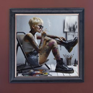 Keep on Rocking - Velvet Printed Frame Hung Up