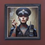 Long Arm of the Law - Velvet Printed Frame Hung Up