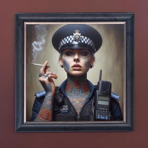 Long Arm of the Law - Velvet Printed Frame Hung Up