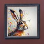 Mad March Hare - Velvet Printed Frame Hung Up