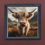 Mr Cow - Velvet Printed Frame Hung Up