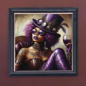 Pretty in Purple - Velvet Printed Frame Hung Up