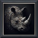 Rocky Rhino - Velvet Printed Frame