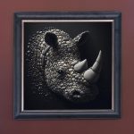 Rocky Rhino - Velvet Printed Frame Hung Up
