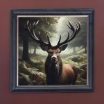 Stag - Velvet Printed Frame Hung Up