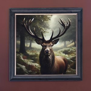 Stag - Velvet Printed Frame Hung Up