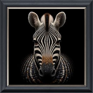 Stone Zebra - Velvet Printed Frame
