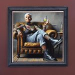 Tattoo Julie - Velvet Printed Frame Hung Up